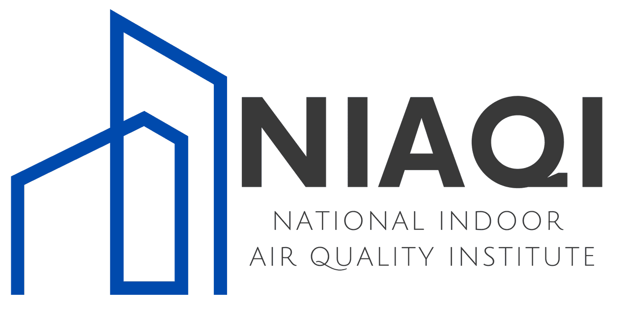 NIAQI National Indoor Air Quality Institute logo with blue building outlines NIAQI National Indoor Air Quality Institute logo with blue building outlines