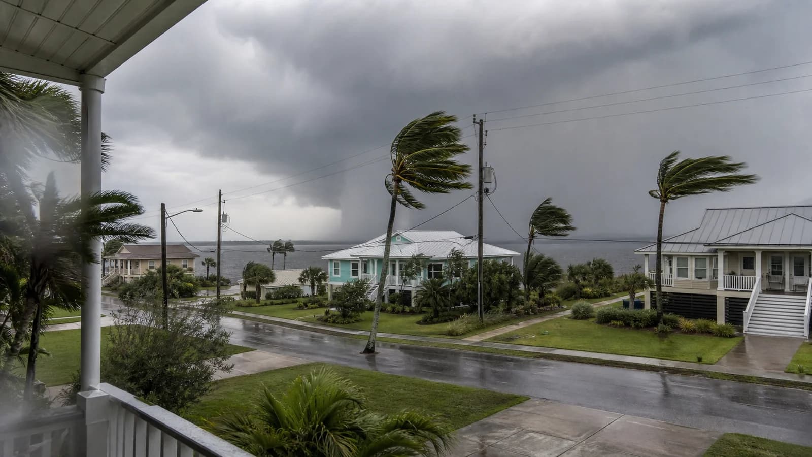 A severe storm approaching homes in Tampa Bay, Florida A severe storm approaching homes in Tampa Bay, Florida